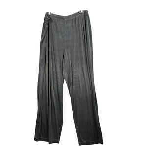 Alfred Dunner Pants Womens XL Black Pull On Wide Leg Acetate Stretch Dressy